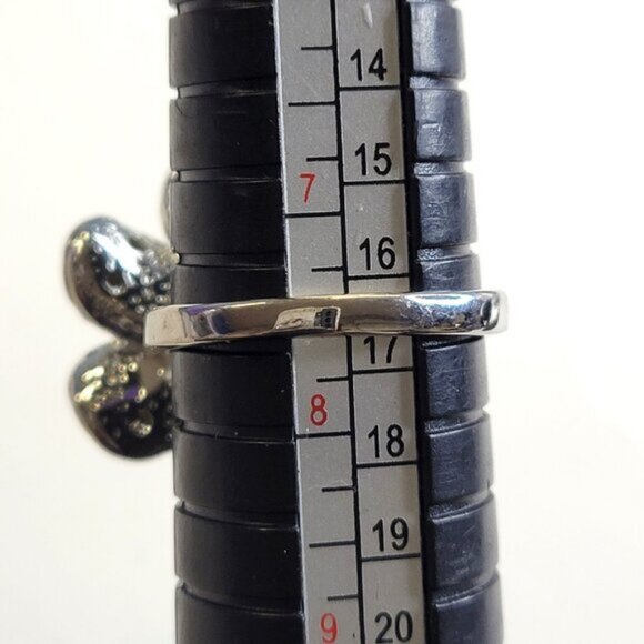 Genuine Off White Pinkish Pearl and Swaroski Flower Ring Size 7.5 - Picture 4 of 12